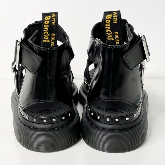 NEW Dr Martens Mackaye Hardware Leather Strap Sandals Black - Picture 5 of 12
